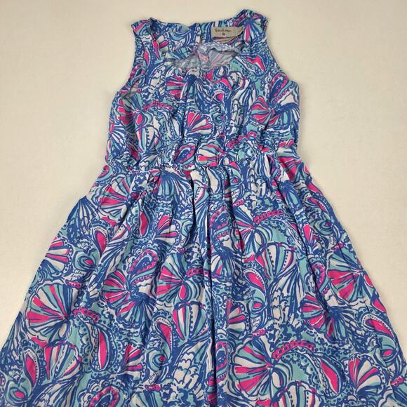 Lilly Pulitzer Dress Girls Large 20th Anniversary Maxi Shell Print Rayon - Picture 2 of 10